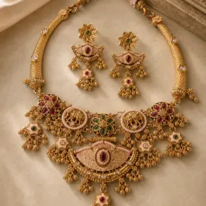 blush elephant motif necklace set – Gajraani Blush Elephant Motif Necklace Set