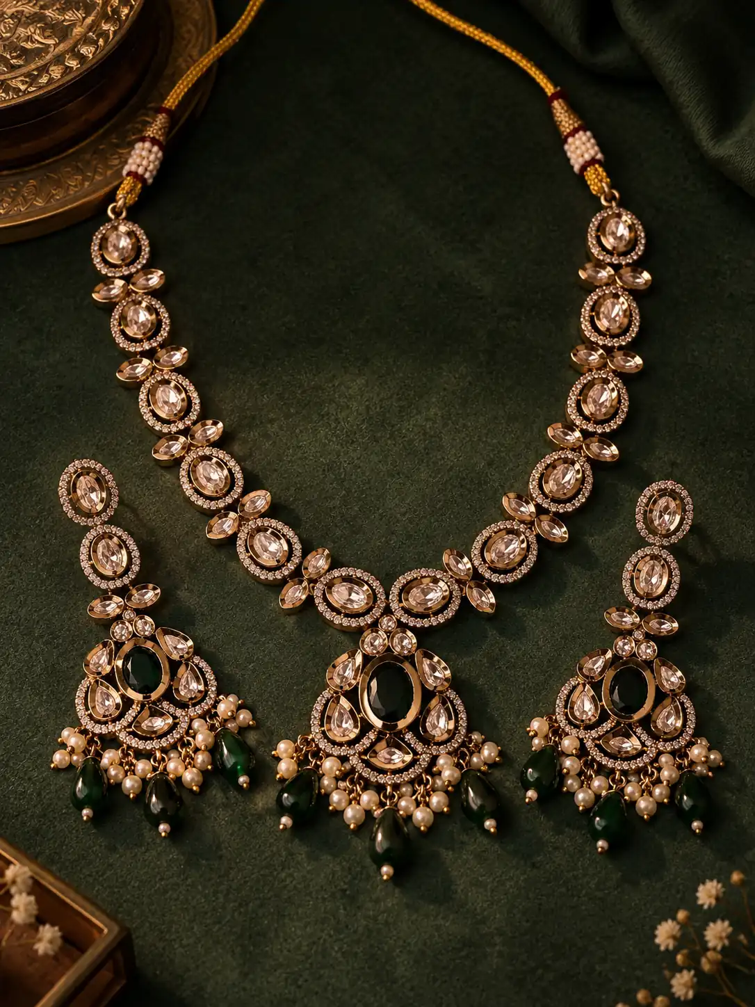 noorhara-green-drop-kundan-style-necklace-set
