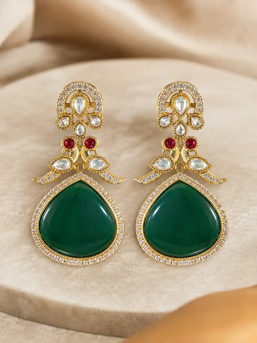 zamrud-meher-green-peacock-drop-earrings