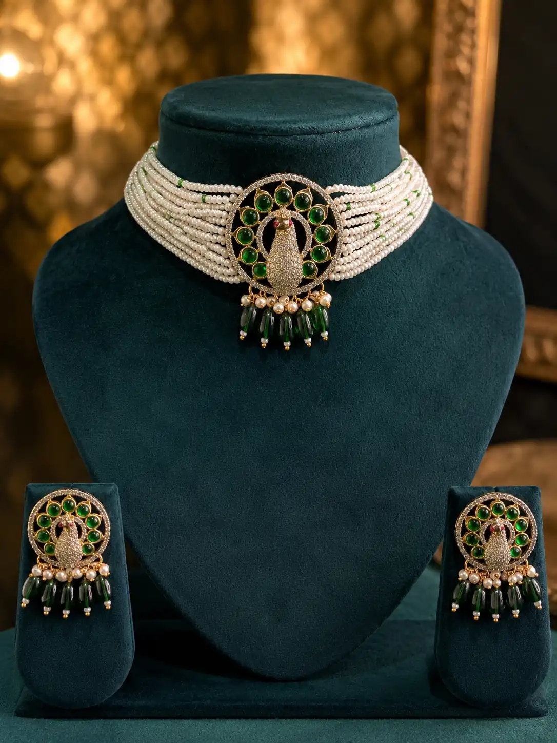 mayurini-green-peacock-pearl-style-choker-set