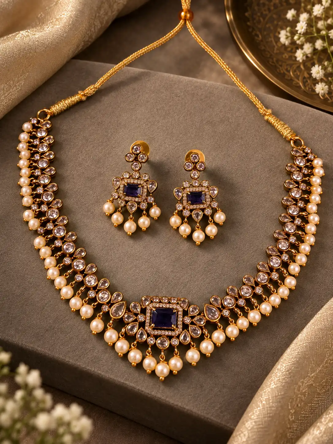 neelratna-midnight-blue-pearl-style-drop-necklace-set