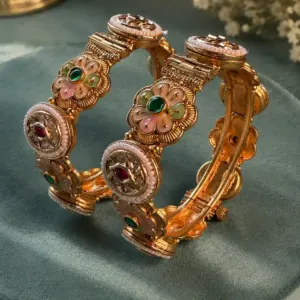 pastel medallion kada pair – Meher Gulistan Pastel Medallion Kada Pair