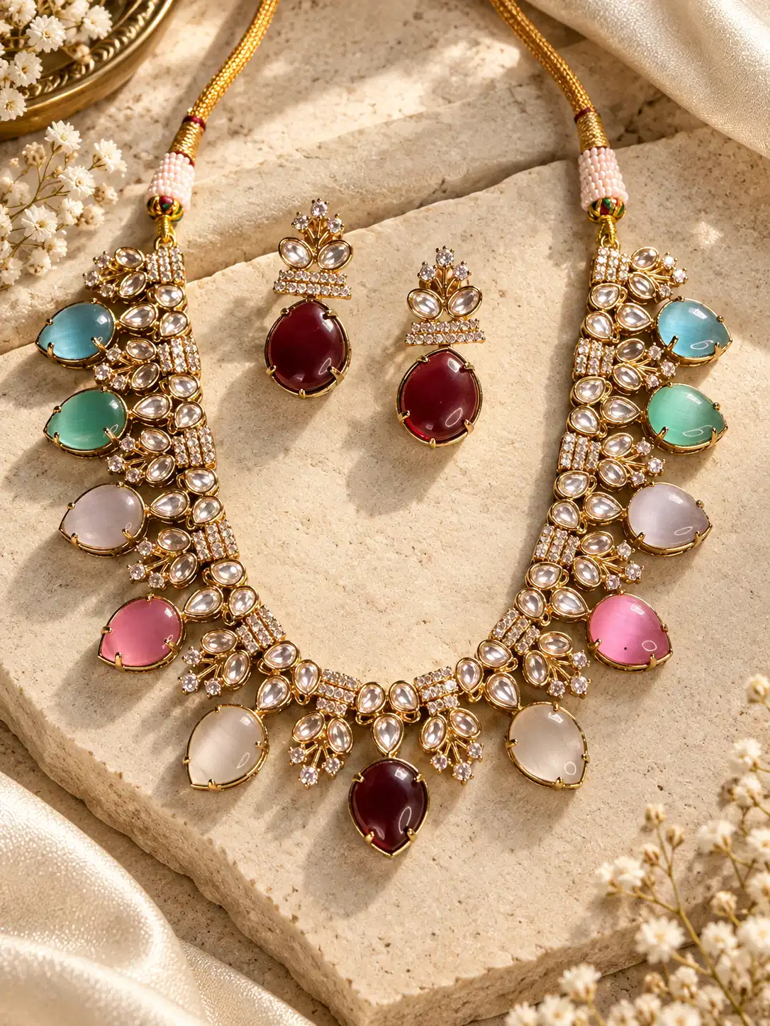 rangmahal-pastel-teardrop-necklace-set