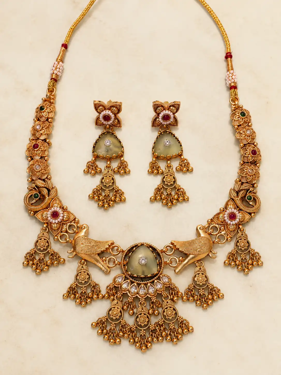 mayurshree-sage-bird-motif-necklace-set