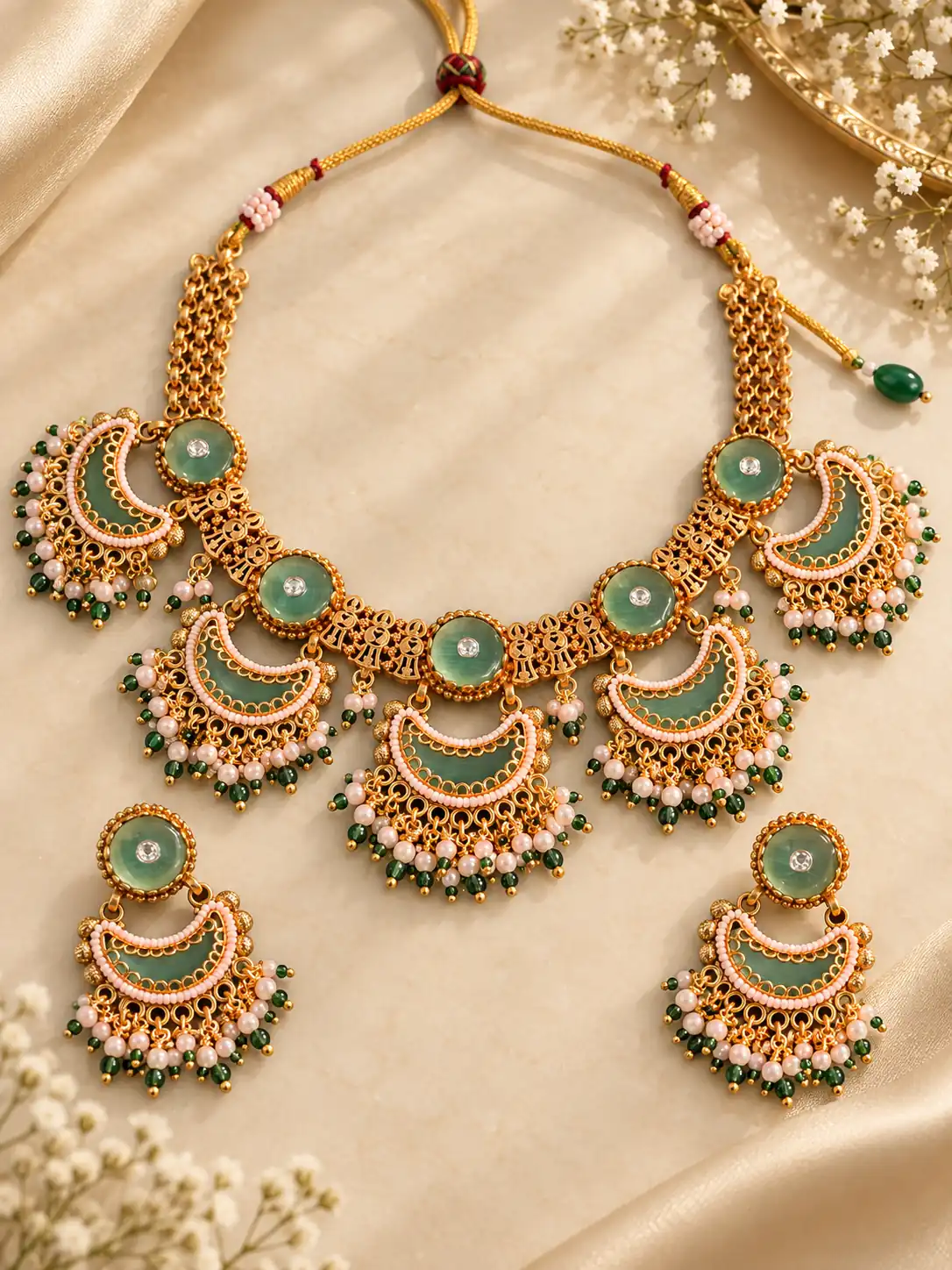 chandravalli-sage-green-crescent-necklace-set