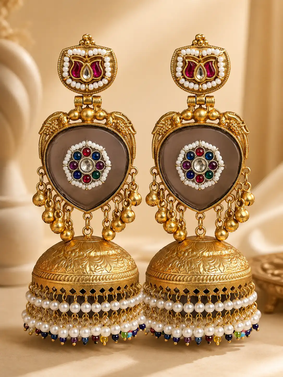 shahnoor-smoky-grey-heritage-jhumka-earrings