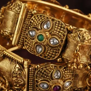 textured floral kada pair – Rajmahal Nakshi Textured Floral Kada Pair
