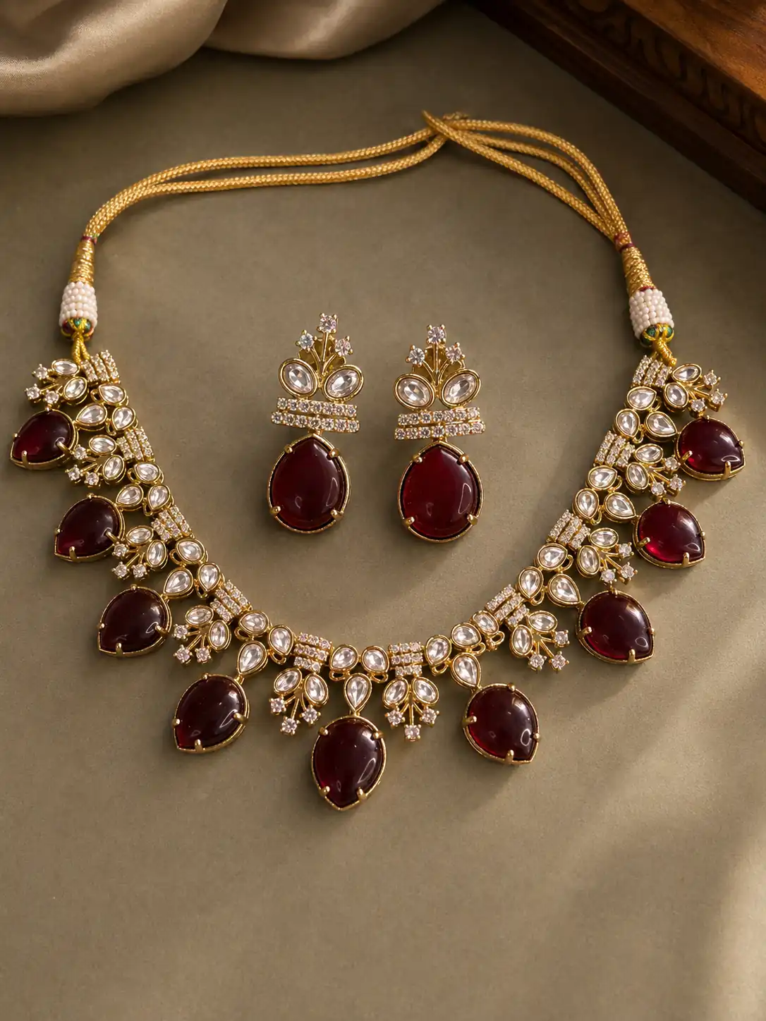 nazakat-wine-drop-polki-style-necklace-set