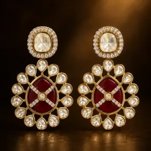wine halo earrings – Gulnaar Chakra Wine Halo Earrings