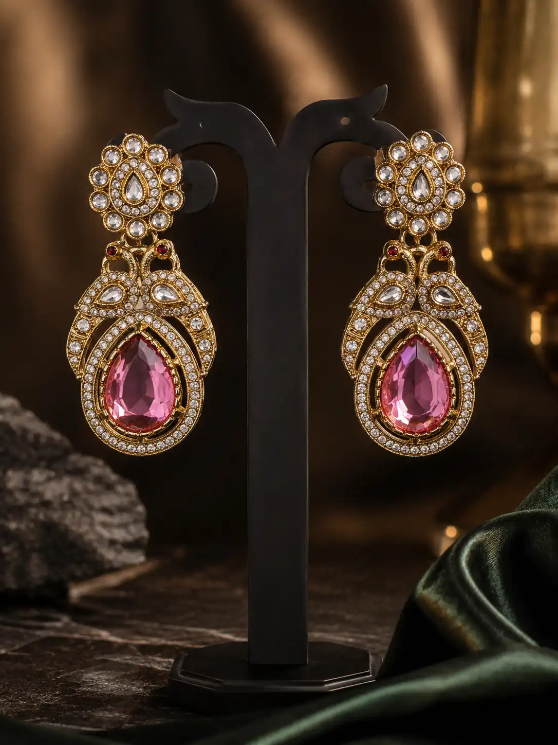 gulnaar-mayura-wine-peacock-drop-earrings